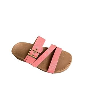 Vionic Rio Pink Strap Orthotic Sportive Comfortable Hook Loop Sandals Sz 8 Wide